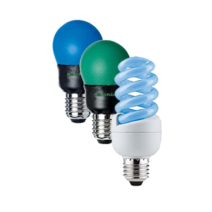 Spaarlampen gekleurd